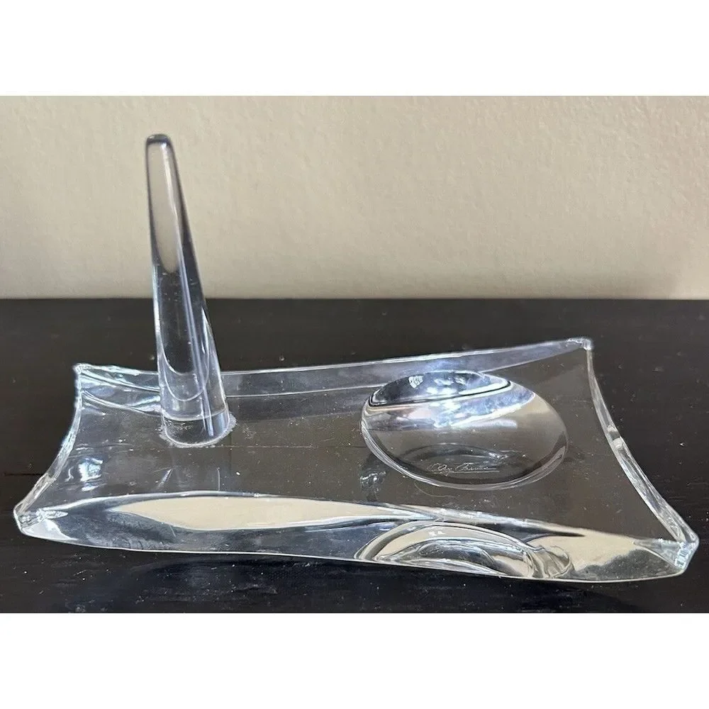 Signed Long Oleg Cassini Crystal Ring Holder